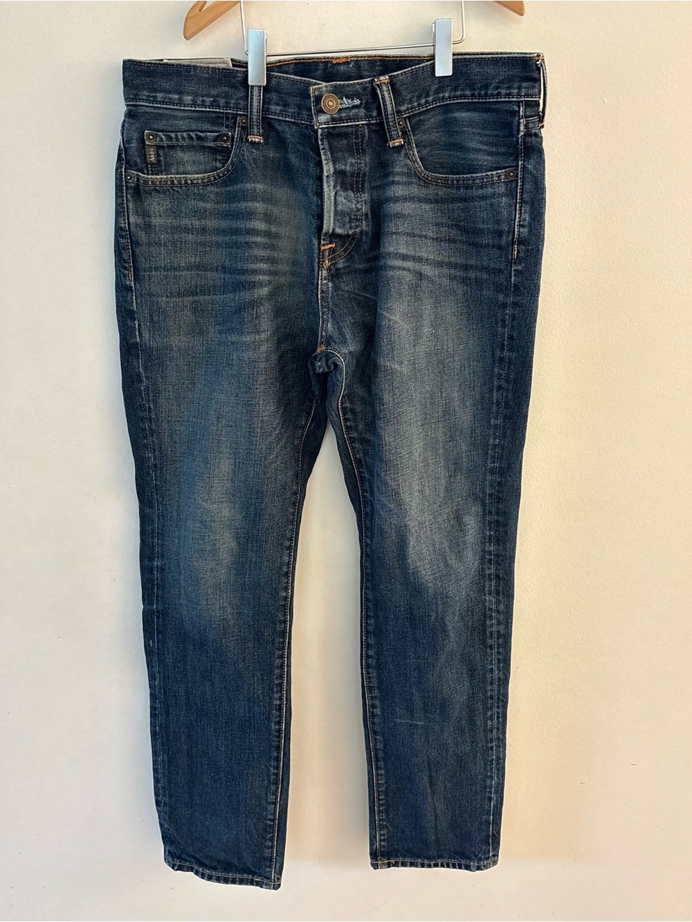 Abercrombie & Fitch The A & F Skinny Faded Indigo Jeans, Size 31 W, 30 L, Button